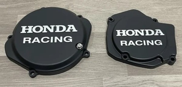 HONDA CR125R 1990-2006 Factory Billet Clutch Cover Ignition Stator Cover Finished In Black Cerakote.