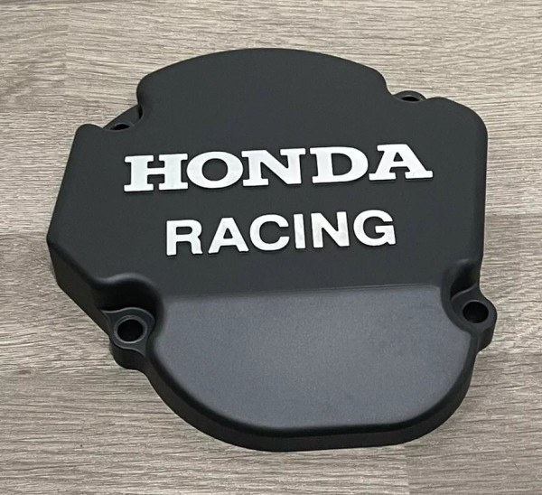 HONDA CR250R 2002-2007 Factory Billet Ignition Stator Cover Finished in Black Cerakote.
