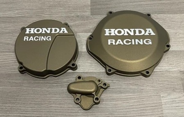 HONDA CR250R 1985-1991 Factory Billet Cutch Cover Ignition Cover Inc Water Pump Cover Burnt Bronze Cerakote.