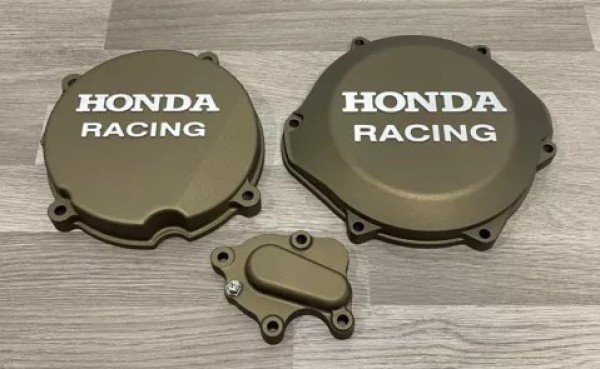 HONDA CR500R 1988-2001 Factory Billet Clutch Cover Ignition Stator Cover And Water Pump Cover Burnt Bronze Cerakote.