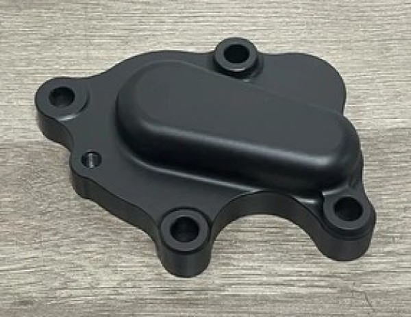 HONDA CR500R 1988-2001 Factory Billet Water Pump Cover Finished in Black Cerakote.