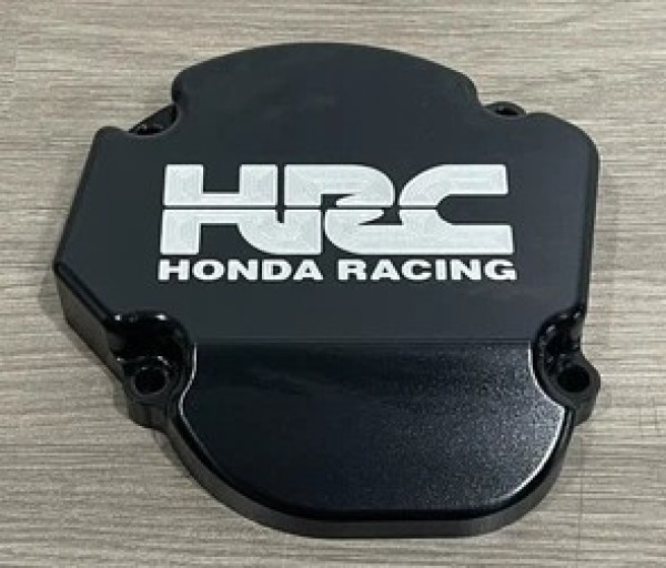HONDA CR250R 2002-2007 Factory HRC Billet Ignition Stator Cover Finished in Black Cerakote.