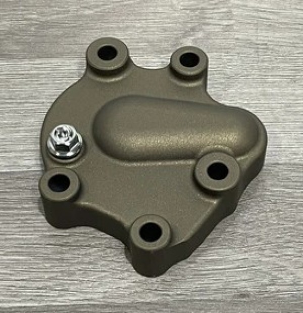 HONDA CR250R 2002-2007 Factory Billet Water Pump Cover Finished in Burnt Bronze Cerakote.