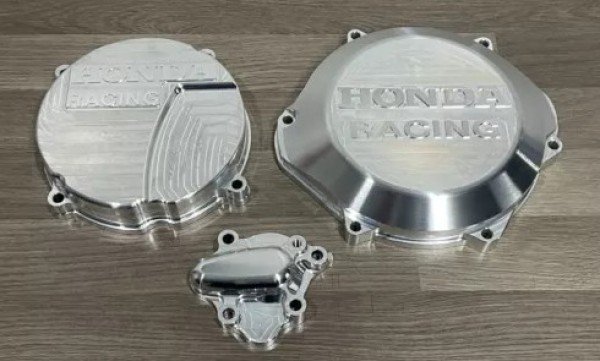 HONDA CR250R 1985-1991 Factory Billet Cutch Cover Ignition Cover Inc Water Pump Cover Aluminium Finish