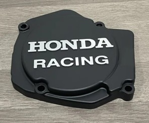 HONDA CR125R 1990-2006 Factory Billet Ignition Stator Cover Finished In Black Cerakote.