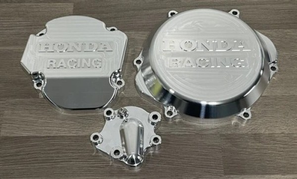 HONDA CR250R 2002-2007 Factory Billet Clutch Cover And Ignition Cover Inc Water Pump Cover Aluminium Finish