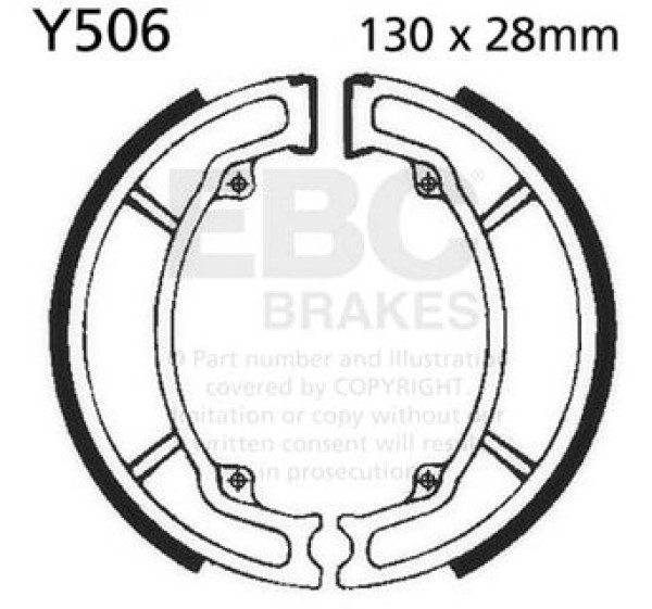 Yamaha YZ125 1976-82 RM100 1978-83 Rear Brake Shoes