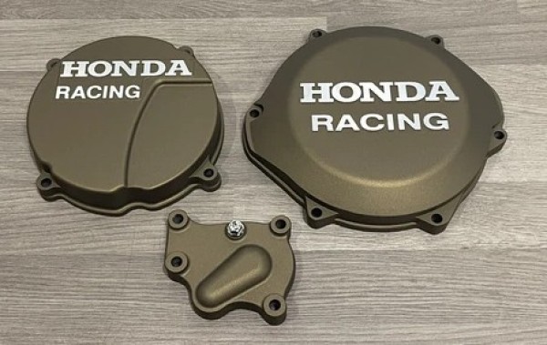 HONDA CR250R 1988-2001 Factory Billet Clutch Cover Ignition Stator Cover And Water Pump Cover Burnt Bronze Cerakote.