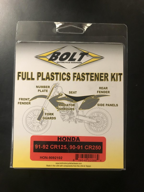 Honda CR125 1991-92 CR250 1990-91 Full Plastic Fastener Kit