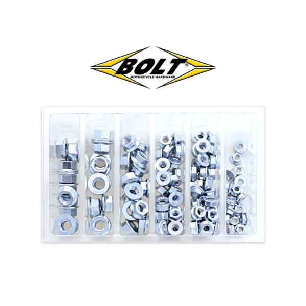 HONDA SUZUKI YAMAHA KAWASAKI 1973-2026 Flange Nut Assortment Box BOLT (UNIVERSAL)