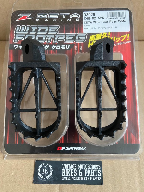 KAWASAKI KX125 KX250 1988-96 KX500 1988-04 ZETA Wide Foot Pegs
