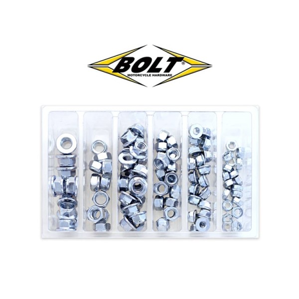 HONDA SUZUKI YAMAHA KAWASAKI 1973-2026 (BOLT) Fuji Locking Nut Assortment Box