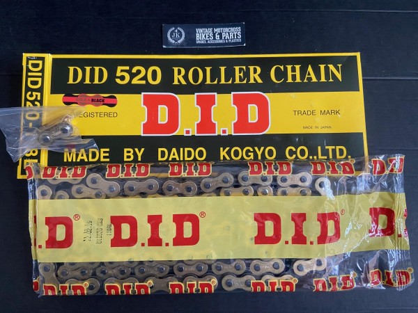 Kawasaki KX125 1979-08 KX250 1975-08 KX420 1980-81 KX500 1983-04 Gold DID 520 (RJ) Heavy Duty Chain 118 Links