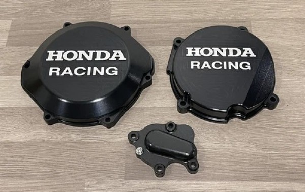 HONDA CR500R 1988-2001 Factory Billet Clutch Cover Ignition Stator Cover And Water Pump Cover Black Cerakote.