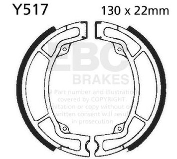 Yamaha YZ125 1983-86 Rear Brake Shoes