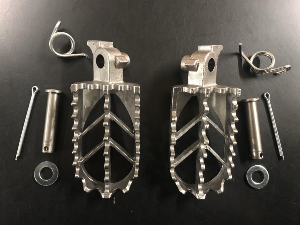 Honda CR250 CR480 1983 Stainless Wide Foot Pegs Pins And Springs