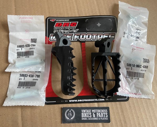 HONDA CR250R 1991-95 DRC Wide Foot Pegs Inc Oem Honda Pins And Springs